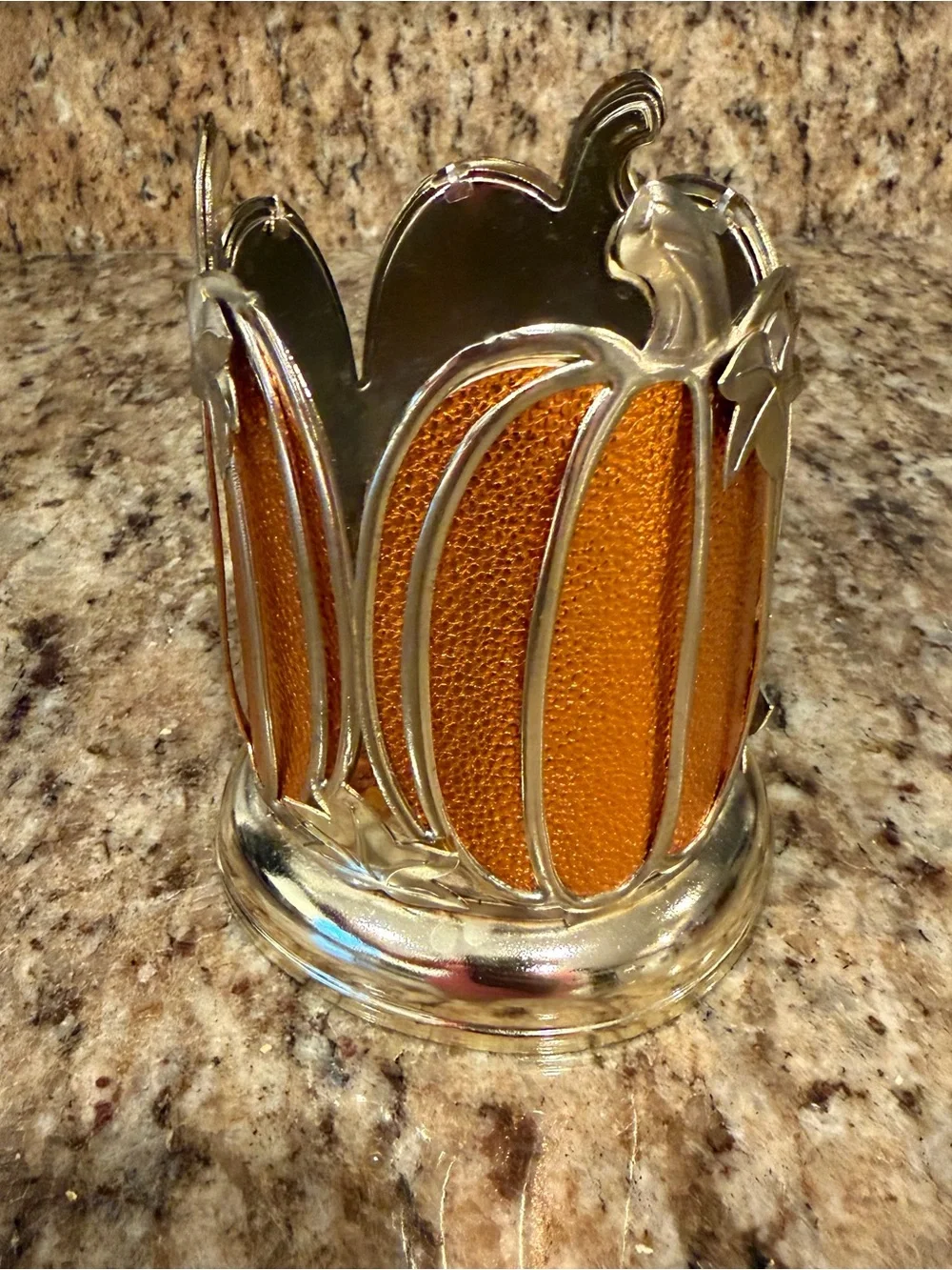 Bath & Body Works BBW Fall Orange Pumpkin Metal Foam Soap Autumn Holder